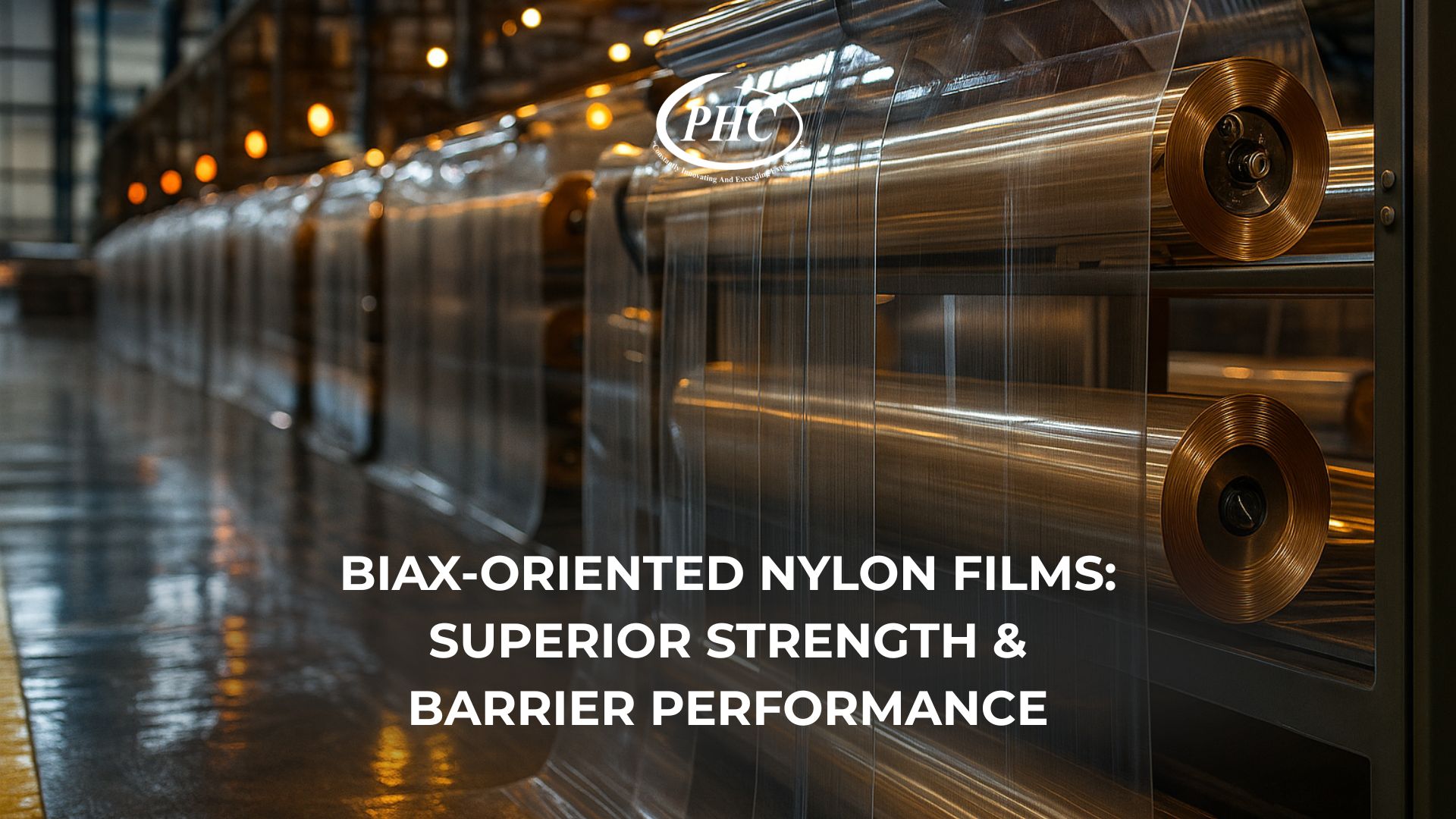 Rolls of biax-oriented nylon film ready for shipping from Greer SC