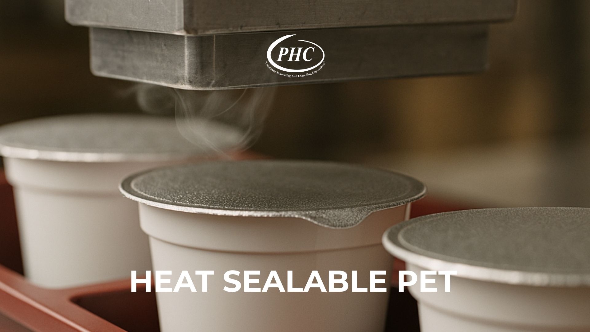 Heat sealable PET film sealing snack packaging on a high-speed line