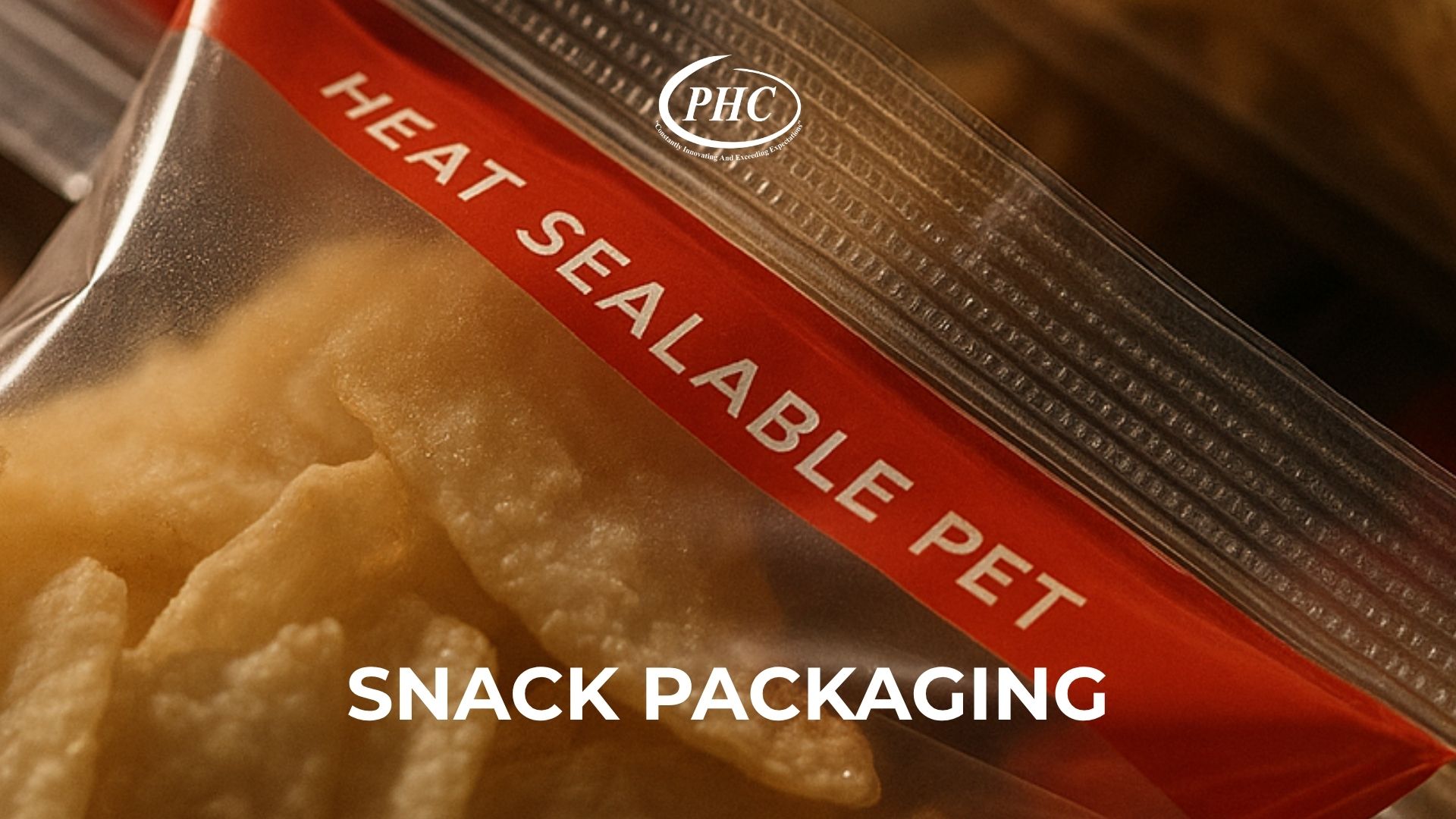 Heat sealable polyester film packaging for snacks and chips