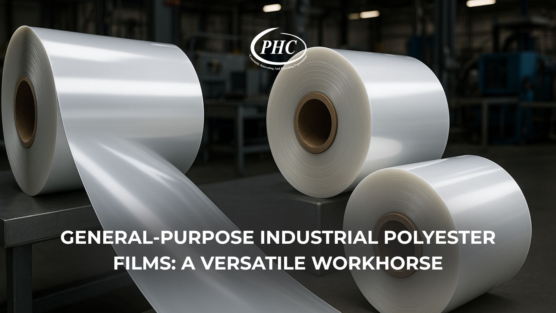 Industrial-grade polyester films stacked in PHC’s warehouse in Greer SC
