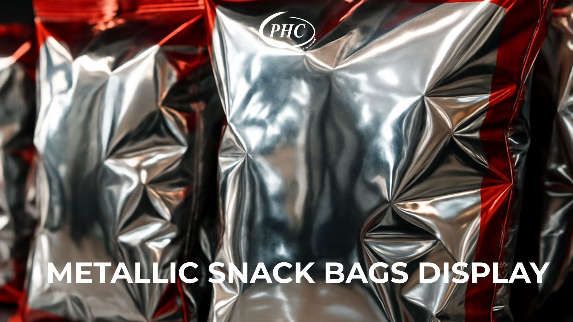 Metallic snack bags made with metallized polyester films reflecting light and freshness