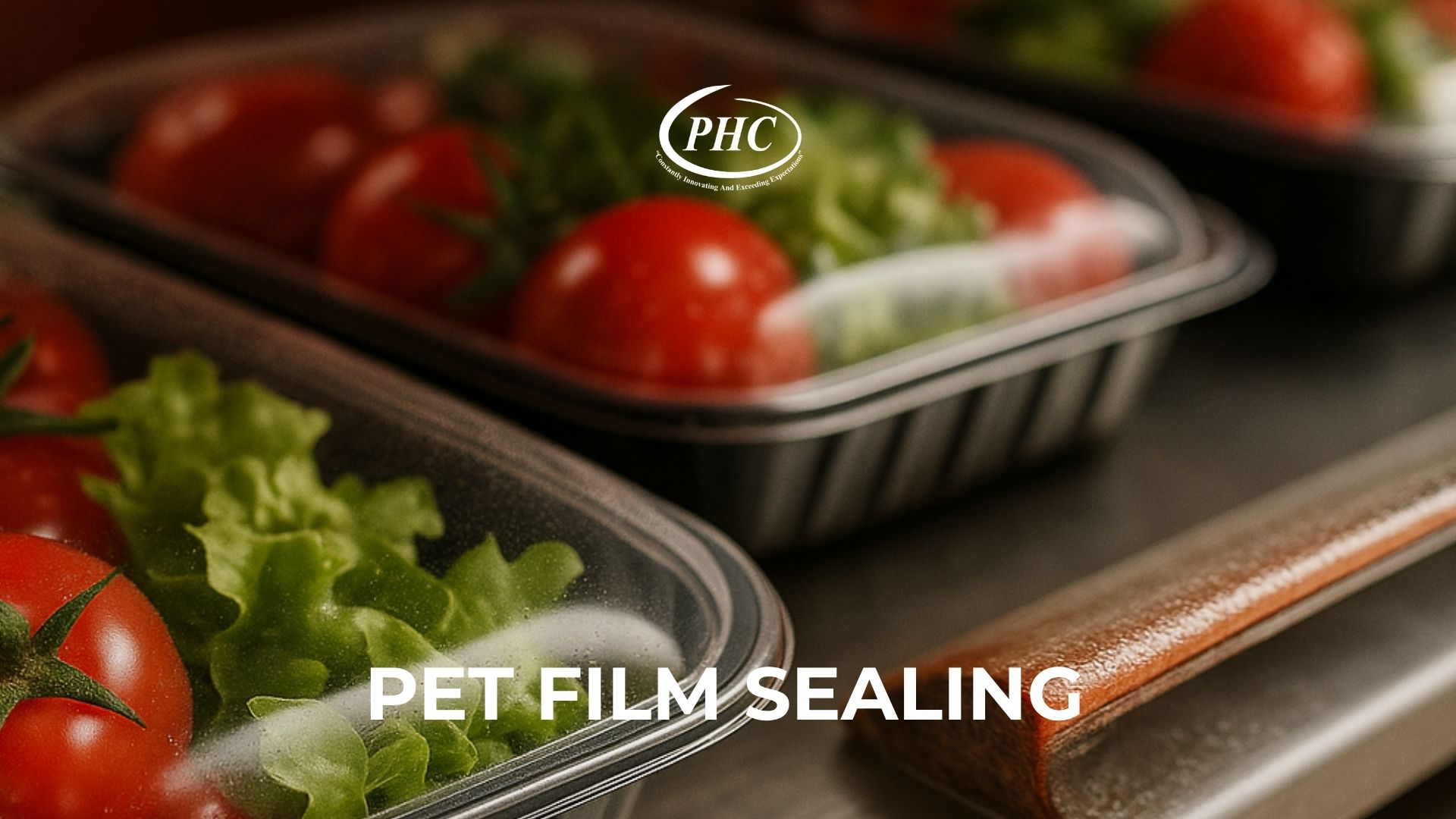 PET film sealing on modern packaging line ensuring airtight performance and clarity