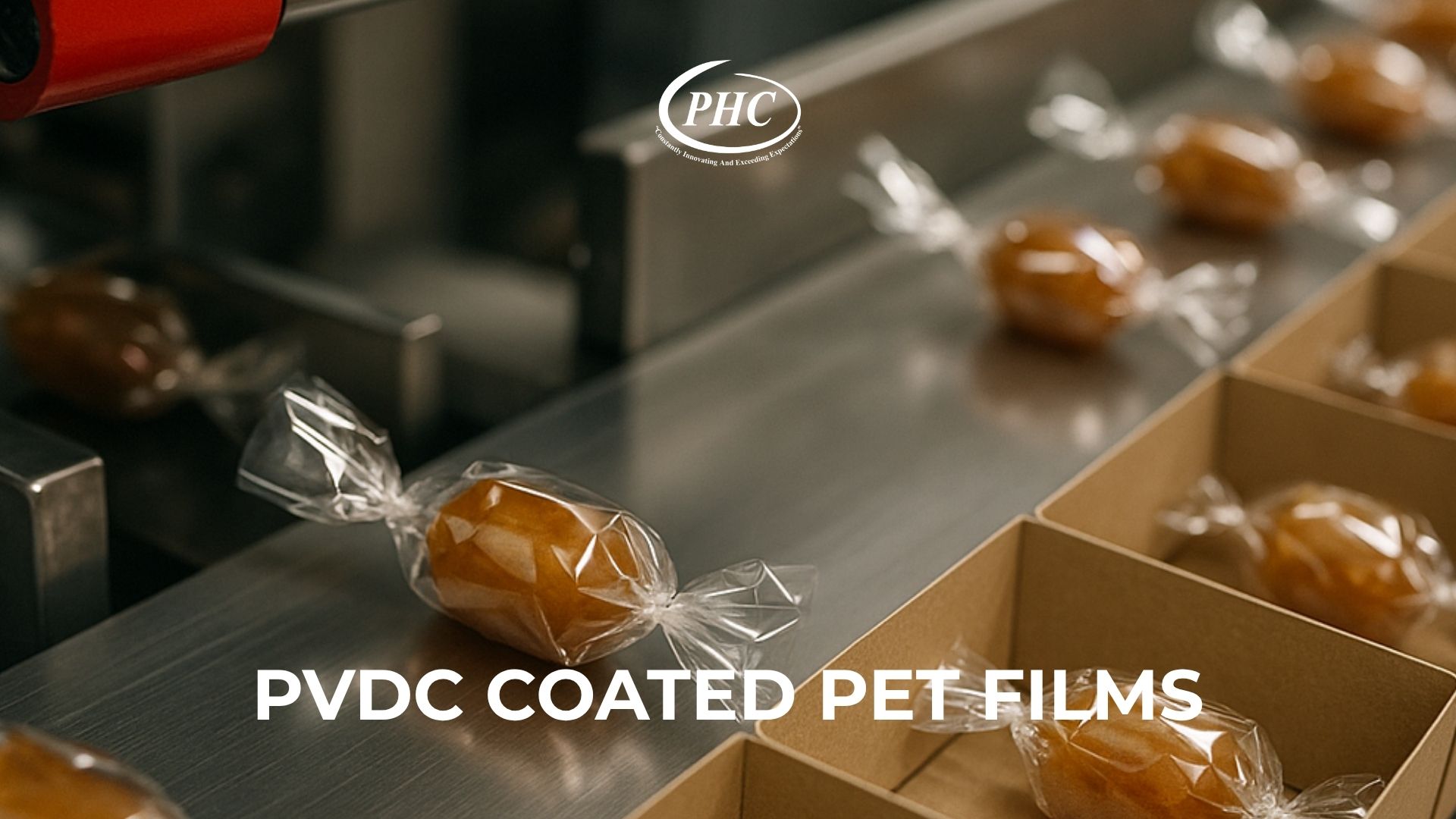 PVDC coated PET film roll demonstrating high clarity and superior barrier performance