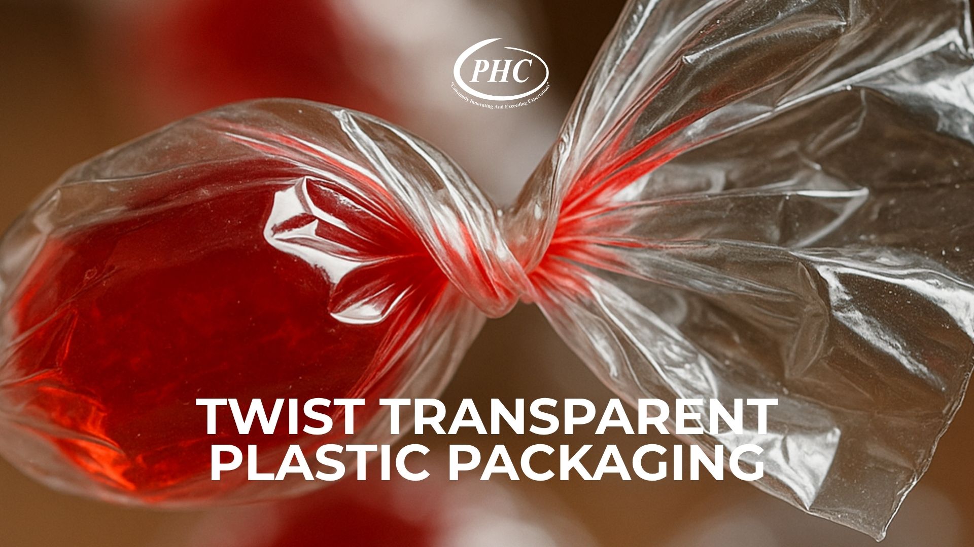 Transparent twistable polyester packaging wrapping confectionery products